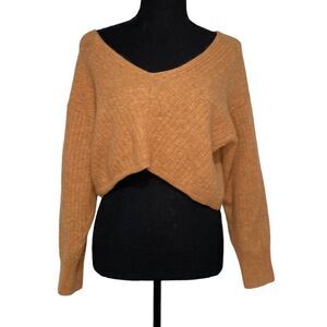 Free People 100% Cashmere Cropped Oversized Sweater